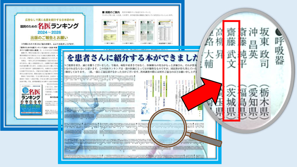 齋藤武文名誉院長が著書「国民のための名医ランキング」に掲載されました（2）